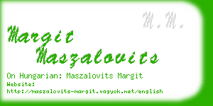 margit maszalovits business card